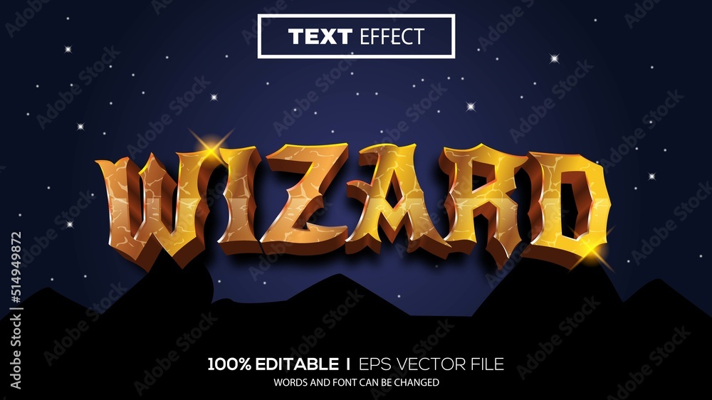 Poster 3d wizard text effect - editable text effect