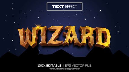 3D wizard text effect - Editable text effect