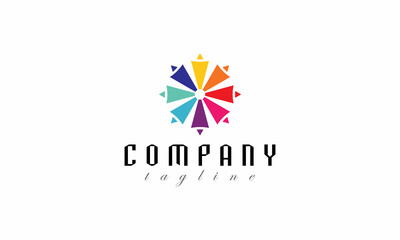 Teamwork, community, diversity and unity logo design concept for business identity.