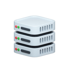 Data Center 3d rendering icon. Isolated on white.