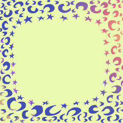 月と星イラストメッセージカード