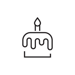 Obraz premium birthday cake icon button, vector, sign, symbol, logo, illustration, editable stroke, flat design style isolated on white