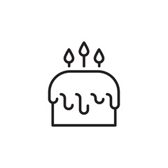 birthday cake icon button, vector, sign, symbol, logo, illustration, editable stroke, flat design style isolated on white
