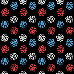 Contrast flower on a dark background seamless pattern for packaging and textile design