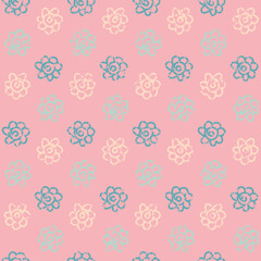 Cute little flower pink blue pastel color , seamless pattern for bed linen textile and wrapping paper