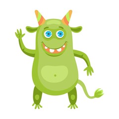 Comic character of Halloween creatures, aliens, trolls vector illustration. Cute cartoon monsters flat icon. Scary animals and party