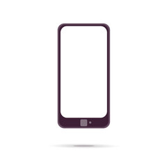 3d vector cartoon smartphone modern mockup design icon. Mobile phone with front view white screen. Use for mock up, presentation, information, app, advertisement, social media.