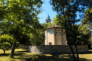 Fototapeta na wymiar chapel on the island of Barbana. Friuli Grado