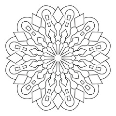 Fototapeta premium Mandala Coloring Pages art, wallpaper design, tile pattern, shirt, greeting card, lace pattern and tattoo. decoration for interior design. Vector ethnic oriental circle ornament