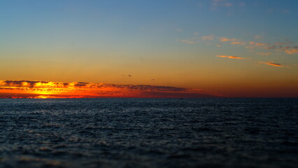 Summer sunset on the Baltic bay, Mangalsala, lighthouse