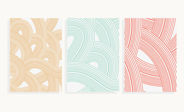 Wavy Vector Background Template  Set