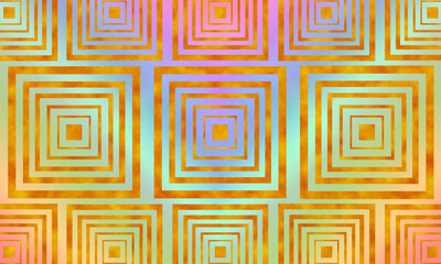 Square foreground, diamond-shaped triangle backdrop and assorted colors.