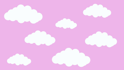 Fototapeta premium white clouds on a pink background
