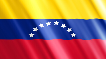 national flag of Venezuela in smooth fabric textured.