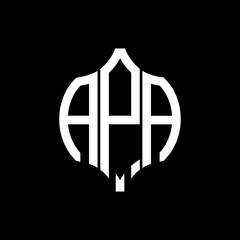 APA letter logo. APA best black background vector image. APA Monogram logo design for entrepreneur and business. - obrazy, fototapety, plakaty