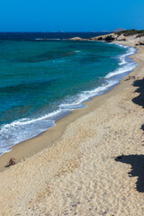 Seascape and beach at Aliko in Naxos island. Cyclades Greece.