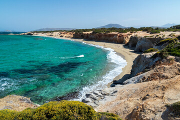 Fototapeta premium Seascape and beach at Aliko in Naxos island. Cyclades Greece.