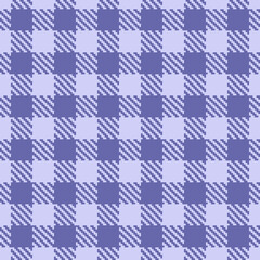 Color of year 2022 very peri seamless plaid pattern, vector illustration. Seamless tartan pattern with volet lines. Checkered geometric background