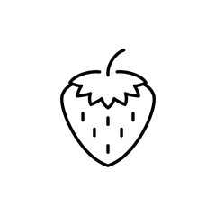 Garden strawberry fruit icon or strawberries icons vector, sign, symbol, logo, illustration, editable stroke, flat