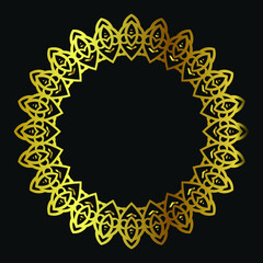 round ornament with luxury color isolated on black background