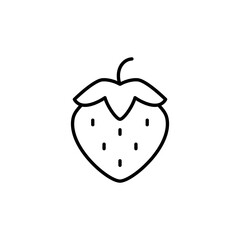 Garden strawberry fruit icon or strawberries icons vector, sign, symbol, logo, illustration, editable stroke, flat