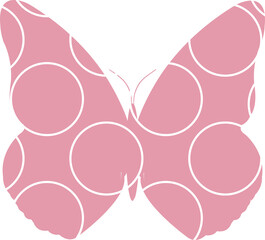 pink colorful butterfly, isolated on white background. pink spring vector illustration