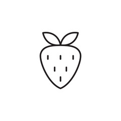 Garden strawberry fruit icon or strawberries icons vector, sign, symbol, logo, illustration, editable stroke, flat