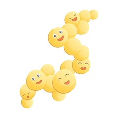 Funny bacteria and germ flat icon. Cartoon characters of viruses, microbes, microorganisms vector illustration