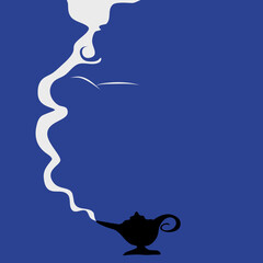 smoke out from arabian oil lamp