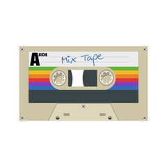 mix tape audio casette suitable for retro themed illustration