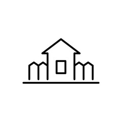 fence icon, yard icons vector, sign, symbol, logo, illustration, editable stroke, design style isolated on white linear