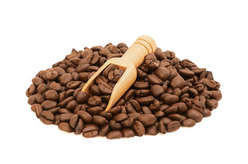 Obraz premium Coffee seeds isolated on white background with clipping path.