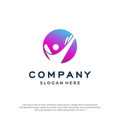 charity logo hand concept premium vector