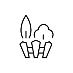 fence icon, yard icons vector, sign, symbol, logo, illustration, editable stroke, design style isolated on white linear
