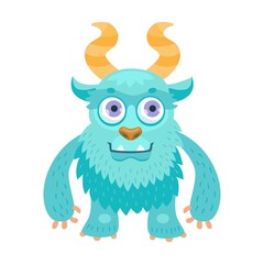 Cartoon monsters flat icon. Funny comic characters of Halloween creatures, aliens, trolls vector illustration. Scary animals and party