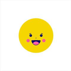 happy smiley face with big smile on white background