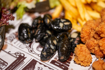 A Crispy and Delicious Chicken Popcorn and Cuttlefish Fried Platter