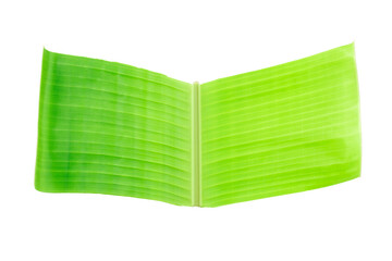 fresh green natural banana leaf background image isolated on a white background