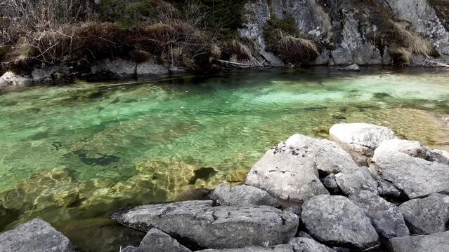 Aerial Drone - Landscape on lake Turquoise Amola