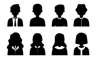 Business People Avatar Vector Silhouettes