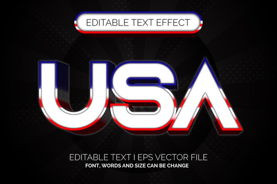 modern text effect, editable usa flag text style 