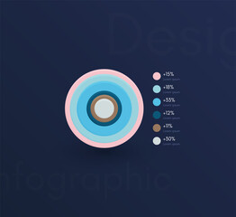 Modern infographic vector elements for business brochures. Use in website, corporate brochure, advertising and marketing. Pie charts, line graphs