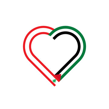 recommend clip art: peace concept. heart ribbon icon of lebanon and palestine flags. vector illustration isolated on white background
