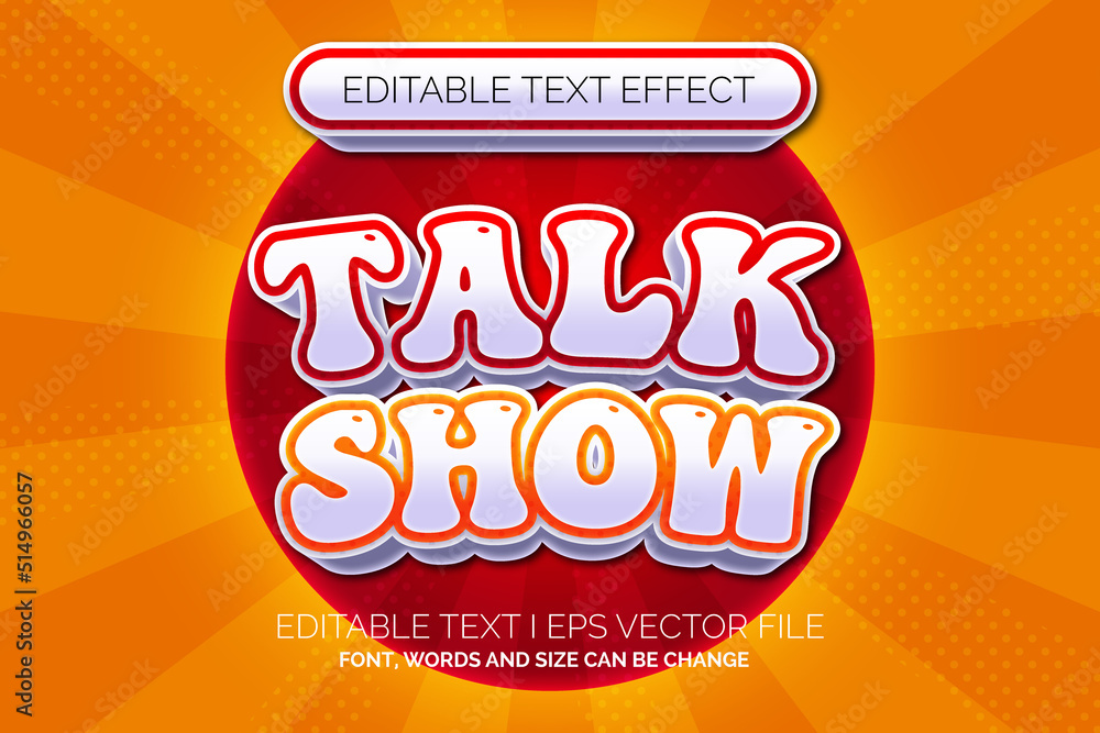 Poster retro text effect, editable talk show text style