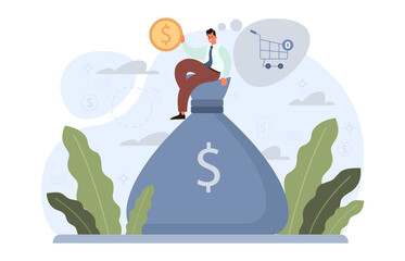 Financial inflation concept. Growing up prices for goods and value