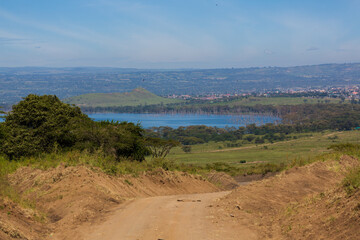 Fototapeta na wymiar Road leading to Nakuru lake. Kenya