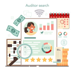 Auditor online service or platform. Professional financial operation