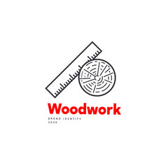 Woodwork emblem. Design element.