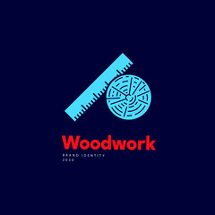 Woodwork emblem. Design element.