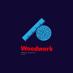 Woodwork emblem. Design element.